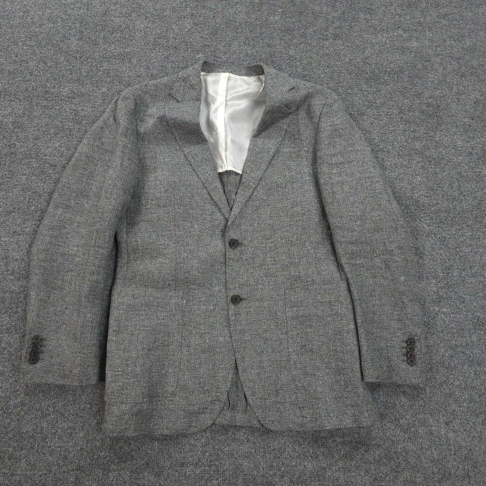 Suitsupply Blazer Mens 52 Gray Pure Linen Havana HL Angelico‎ Sport Coat Jacket